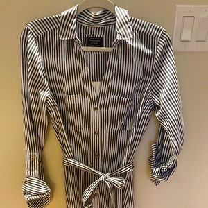 Abercrombie & Fitch shirt dress blue and white strip. Size SM Tall